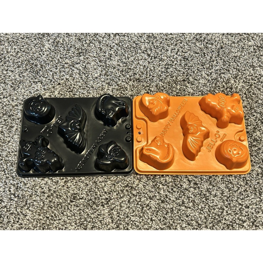 Vintage New Jell-O Jigglers Gelatin Molds  Happy‎ Halloween Boo Ghost Bat Cat